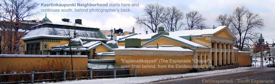 CLICK ON ME for large photo & information. Photo & pop-up photo © R.C. Candolin-Gelber 1999, 2000-2007, 2008 - Kappeli building from Etelaesplanadi, Helsinki center. Photo & pop-up photo © R.C. Candolin-Gelber 1999, 2000-2007, 2008 -