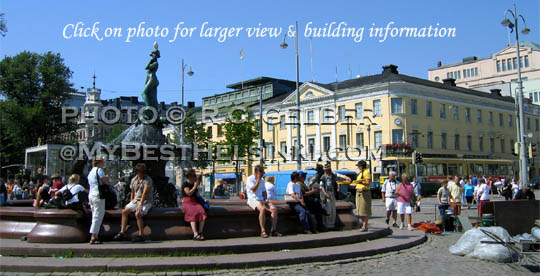 CLICK for large PHOTO & information. Photo & pop-up photo © R.C. Candolin-Gelber 1999, 2000-2007, 2008 - Havis Amanda at the Market Square in Helsinki. Photo & pop-up photo © R.C. Candolin-Gelber 1999, 2000-2007, 2008 -