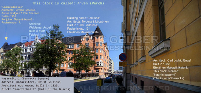 Click on photo for a larger view and information. Photo & pop-up photo © R.C. Candolin-Gelber 1999, 2000-2007, 2008 - Kasarmintori architecture, Helsinki, summer. Photo & pop-up photo © R.C. Candolin-Gelber 1999, 2000-2007, 2008 -