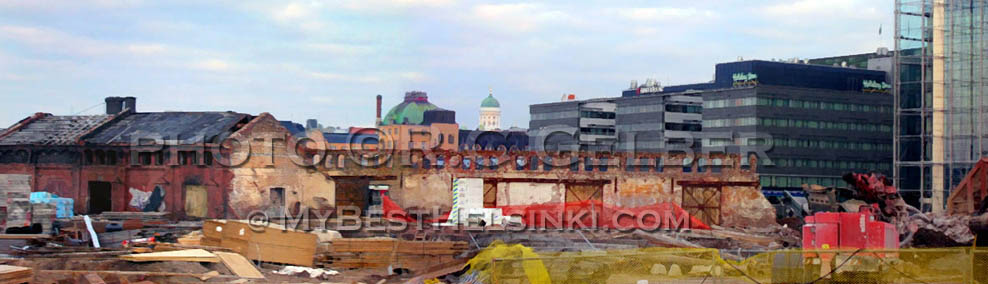 The ruins of the historic Makasiini buildings. Photo & pop-up photo &copy; Annu Lilja & &copy; R.C. Candolin-Gelber 1999, 2000-2008, 2009 -