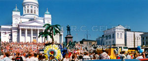 Helsinki Senate Square summer carnival, Helsinki Dome a.k.a. Helsinki Cathedral.