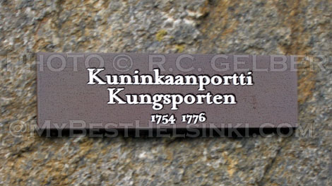 Kings Gate - sign on Suomenlinna, Helsinki