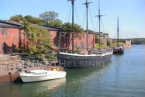 Boats along Tykistönlahti Bay, Suomenlinna, Helsinki.