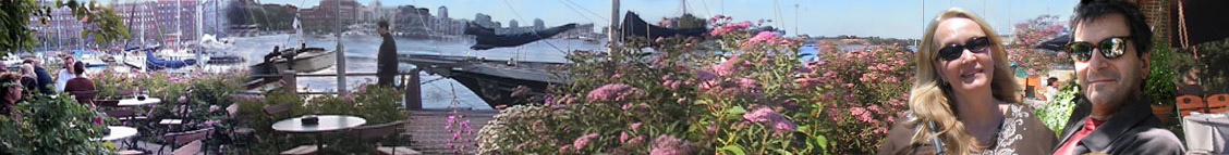 A bit clumsy panoramic compilation of the backyard garden & surroundings at Katajanokan Kasino restaurant. Restaurant Katajanokan Kasino's back garden byt the water.