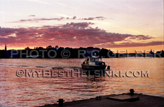 Helsinki Skyline viewed from Särkka island a late summer evening.