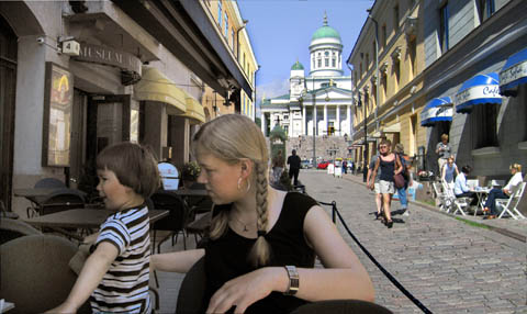 Nuevo terrace on Sofiankatu, facing the Senate Square & the Dome