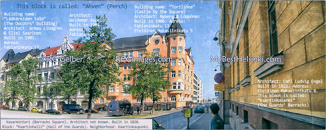 Kasarmintori architecture, Helsinki, summer.  - All photos © RC Gelber. All rights reserved.