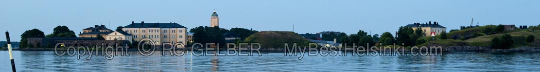 Suomenlinna panorama, midsummer night, Helsinki