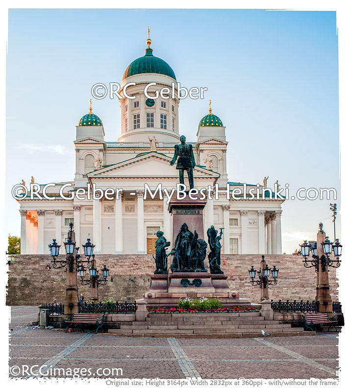 Senate Square Dome Lutheran Cathedreal Helsinki Finland Summer light midnight